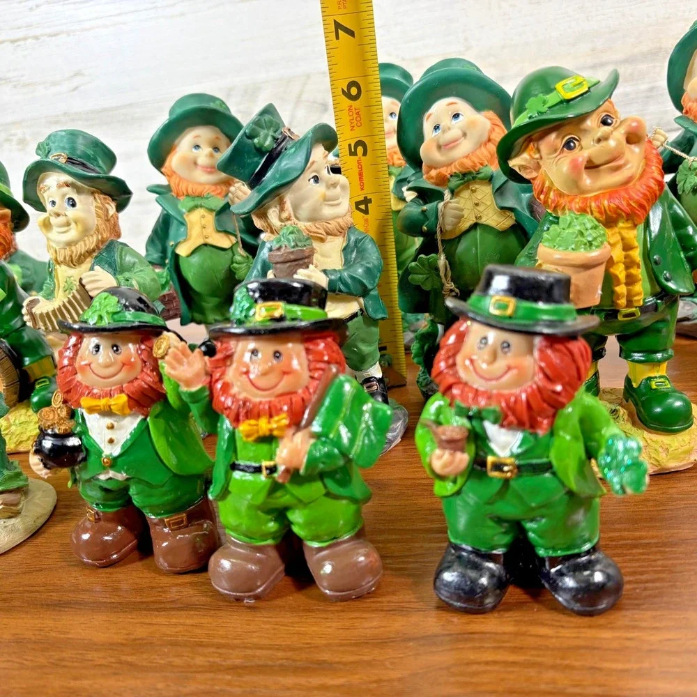 Vintage Christmas Leprechauns Pot of Gold and Shamrock. 4' to 6